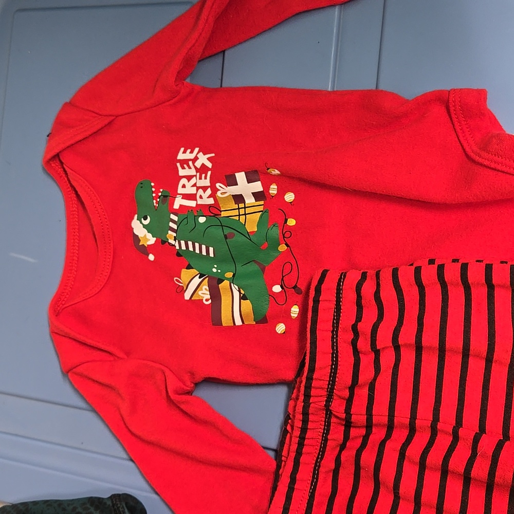 Christmas Dino Onesie Set